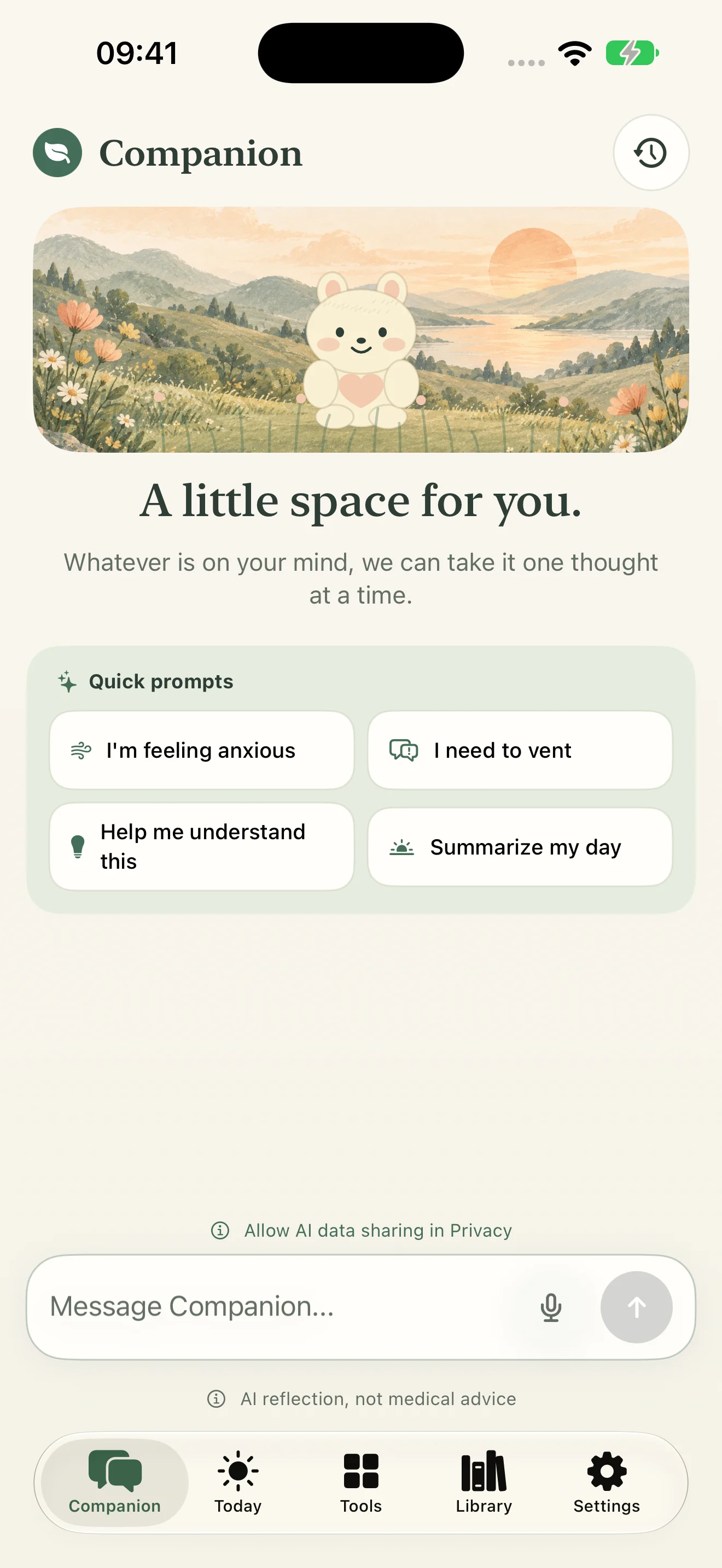 Mind Health: A calmer space for a conversation.